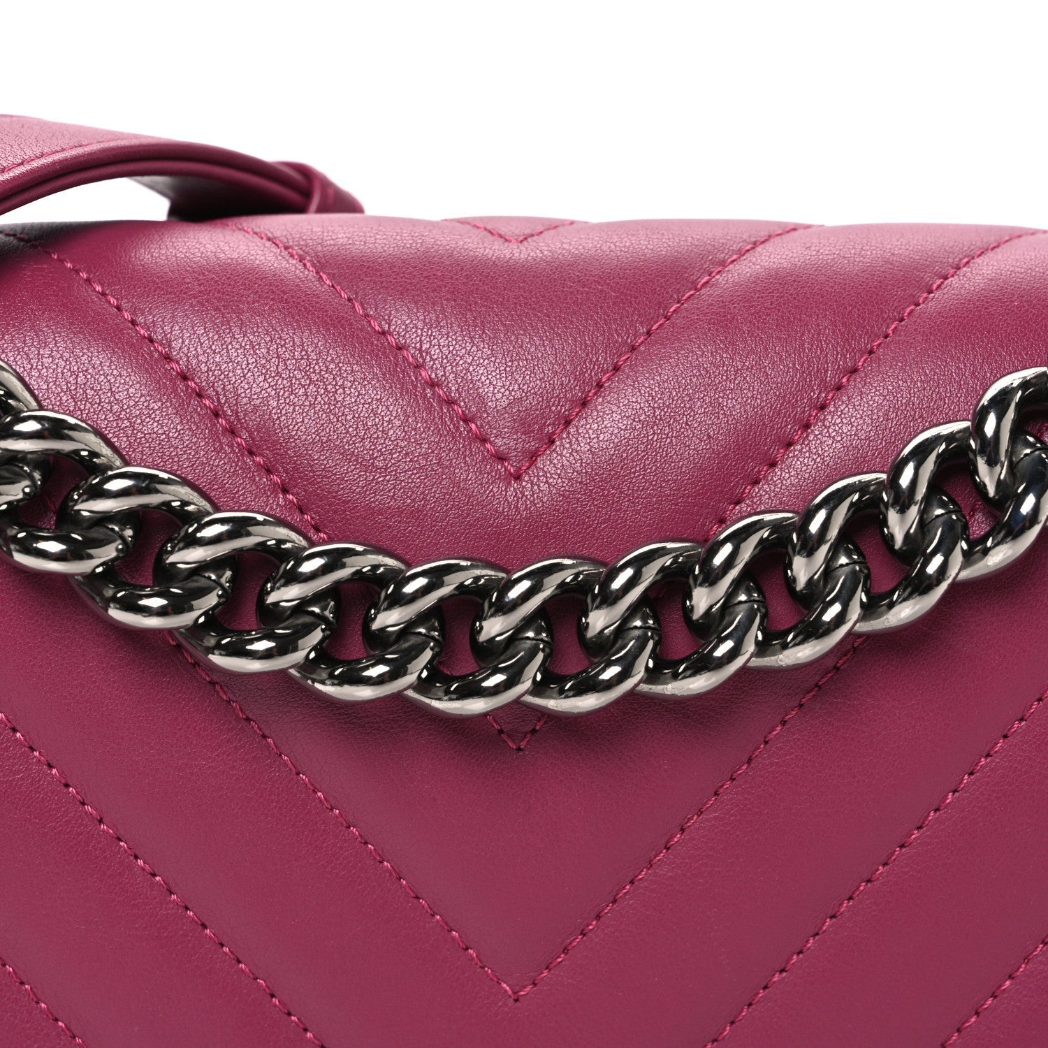 Lambskin Chevron Quilted Medium Boy Flap Dark Pink