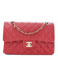 Caviar Quilted Small Double Flap Red