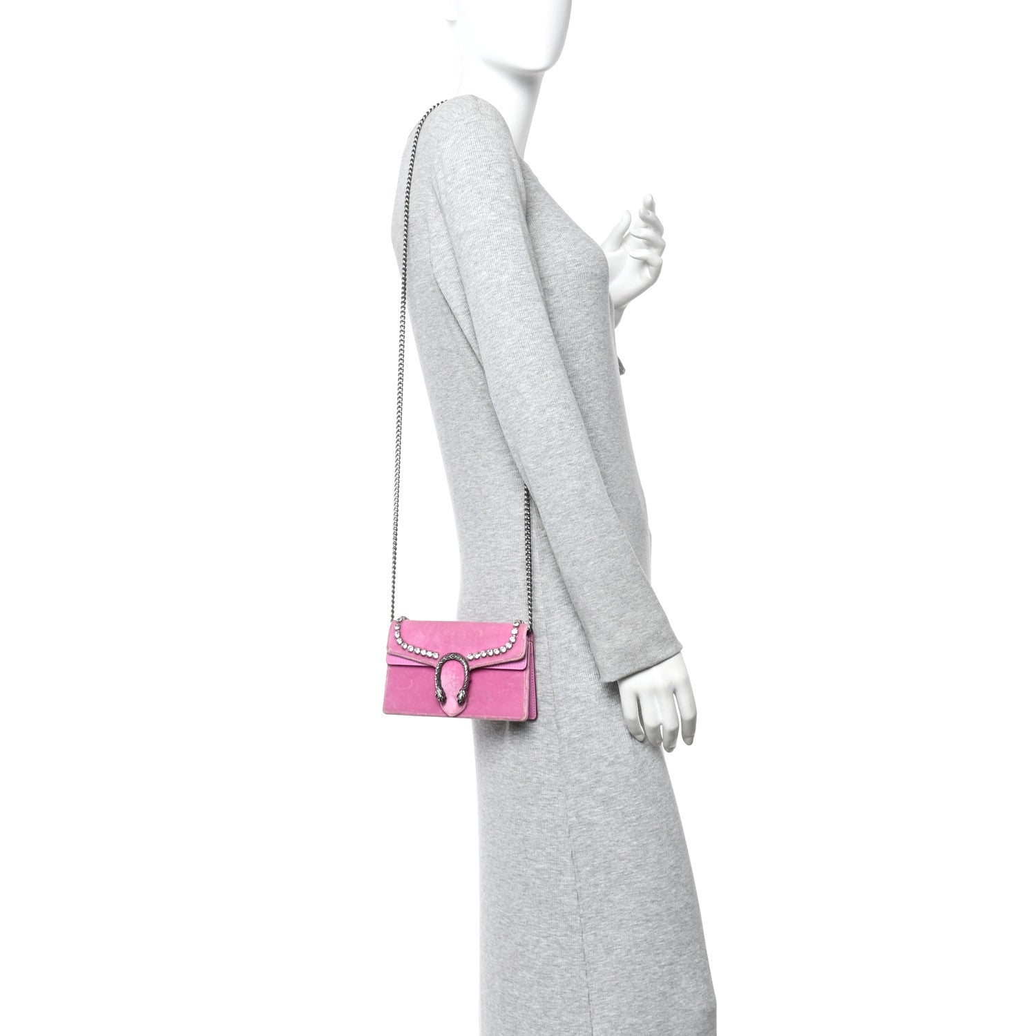 Velvet Crystal Super Mini Dionysus Shoulder Bag Malva