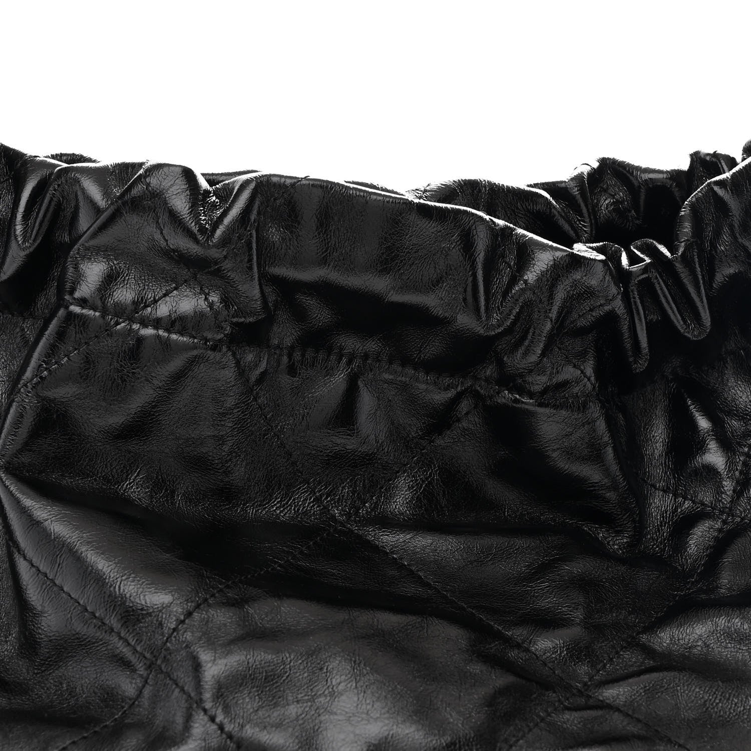 Glazed Calfskin  Quilted Small Chanel 22 Black