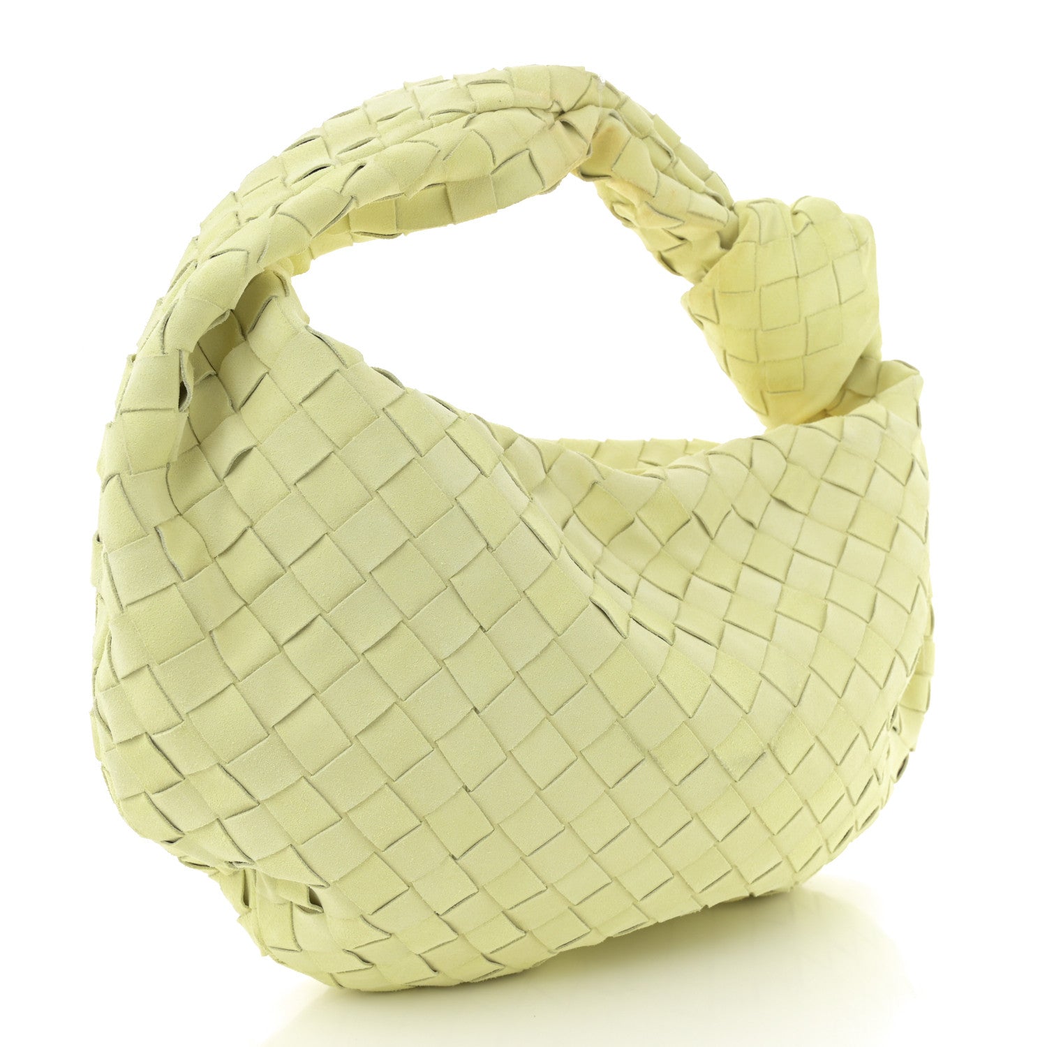Suede Calfskin Intrecciato Teen Jodie Hobo Lemon Wash