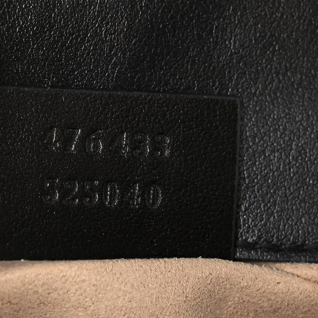 Calfskin Matelasse Super Mini GG Marmont Shoulder Bag Black