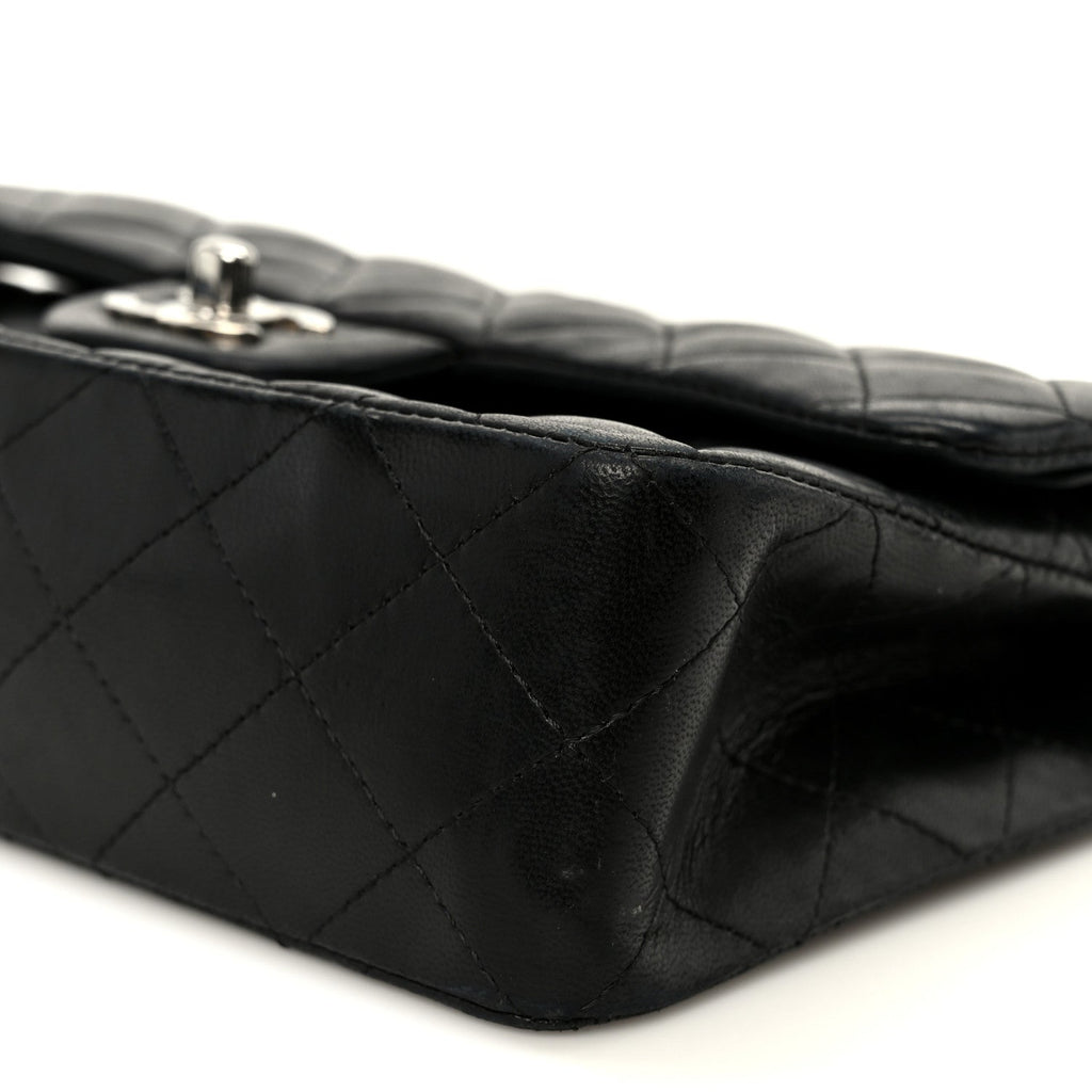 Lambskin Quilted Small Double Flap Black