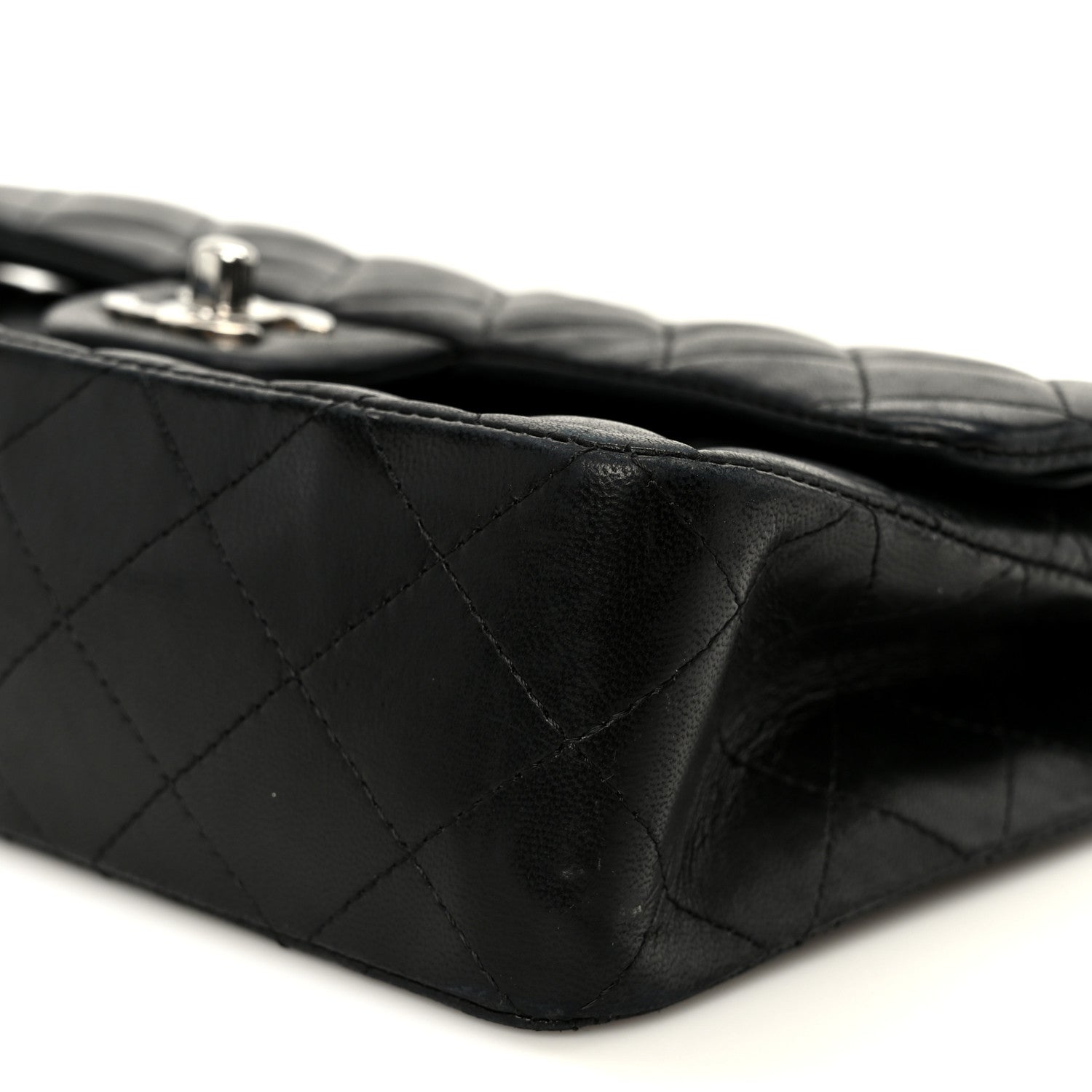 Lambskin Quilted Small Double Flap Black