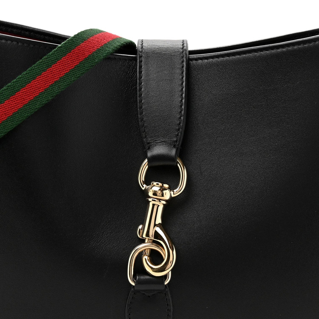 Ancora Calfskin Medium Jackie Shoulder Bag Black