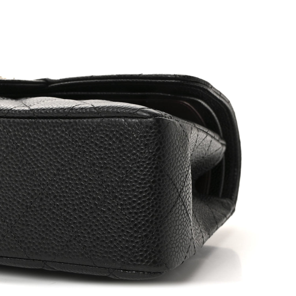 Caviar Quilted Small Double Flap Black
