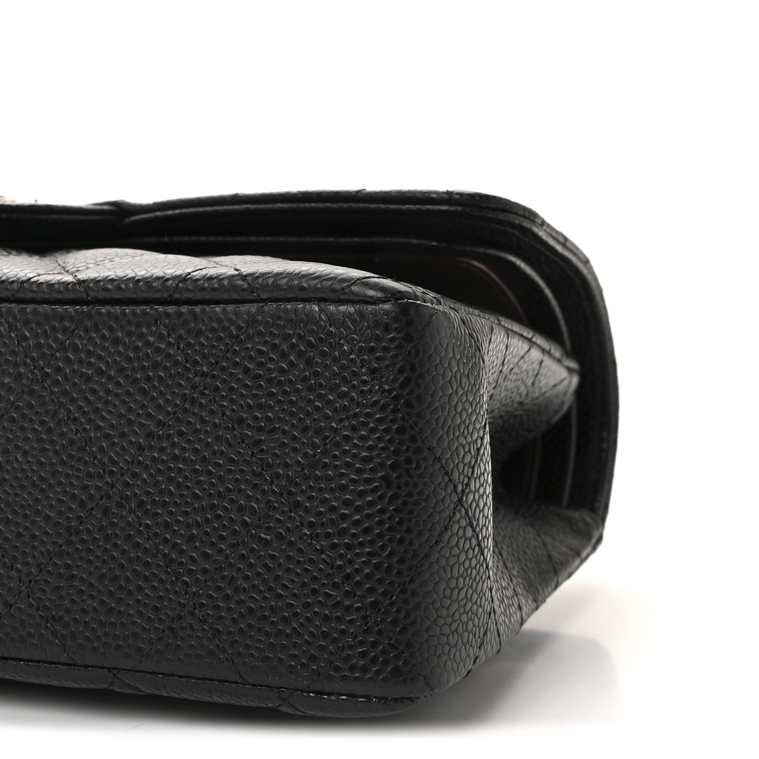 Caviar Quilted Small Double Flap Black