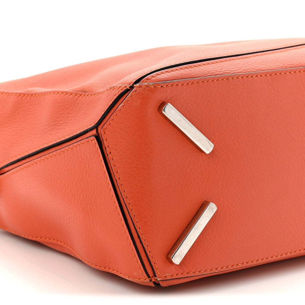 Grained Calfskin Small Puzzle Bag Orange
