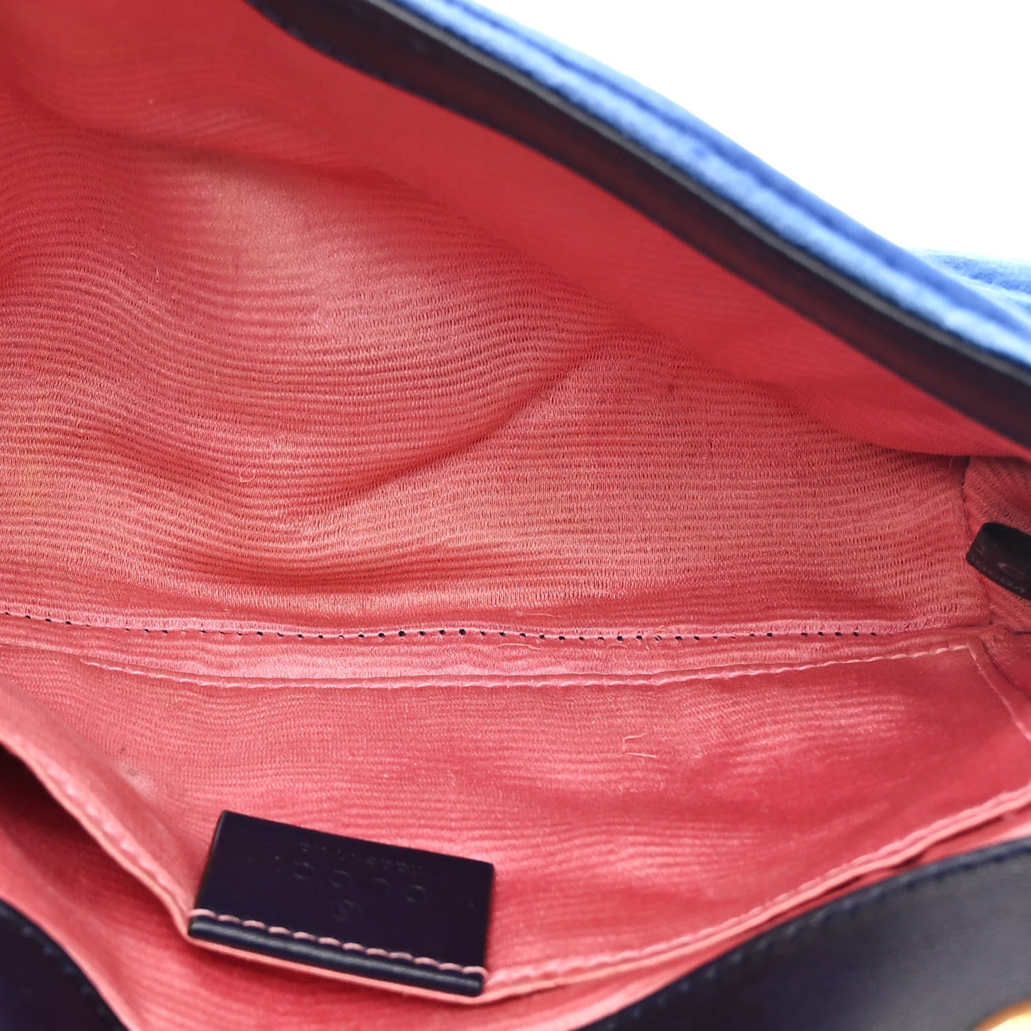Velvet Matelasse Mini GG Marmont Shoulder Bag Cobalt Blue