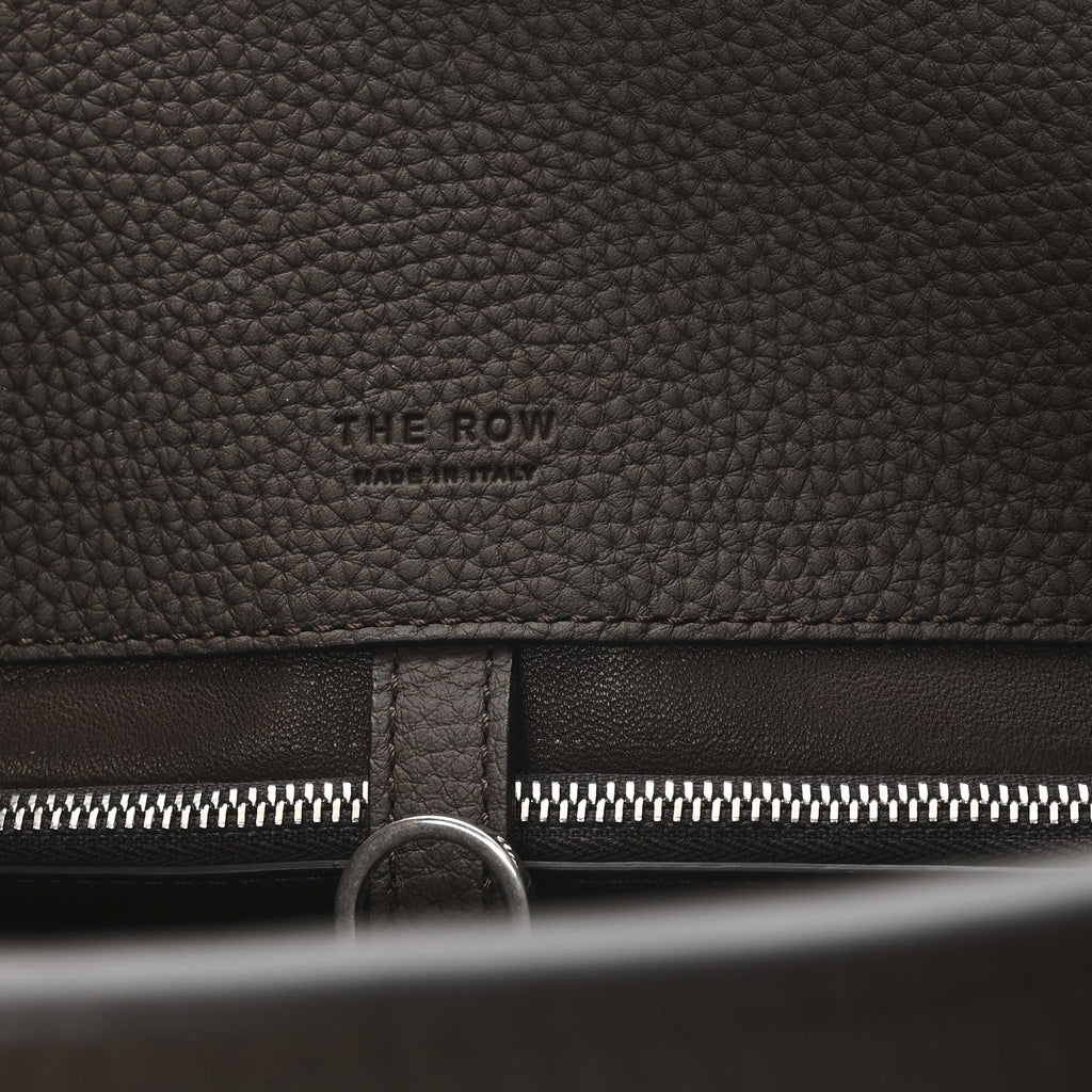 Matte Grained Calfskin Margaux Shoulder 12 Deep Brown