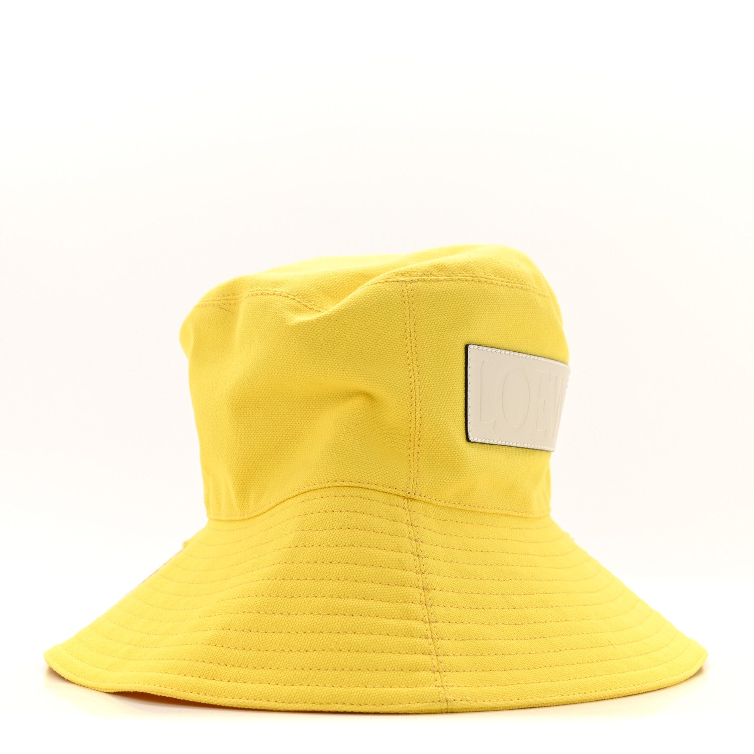 Canvas Calfskin Fisherman Bucket Hat 59 Yellow