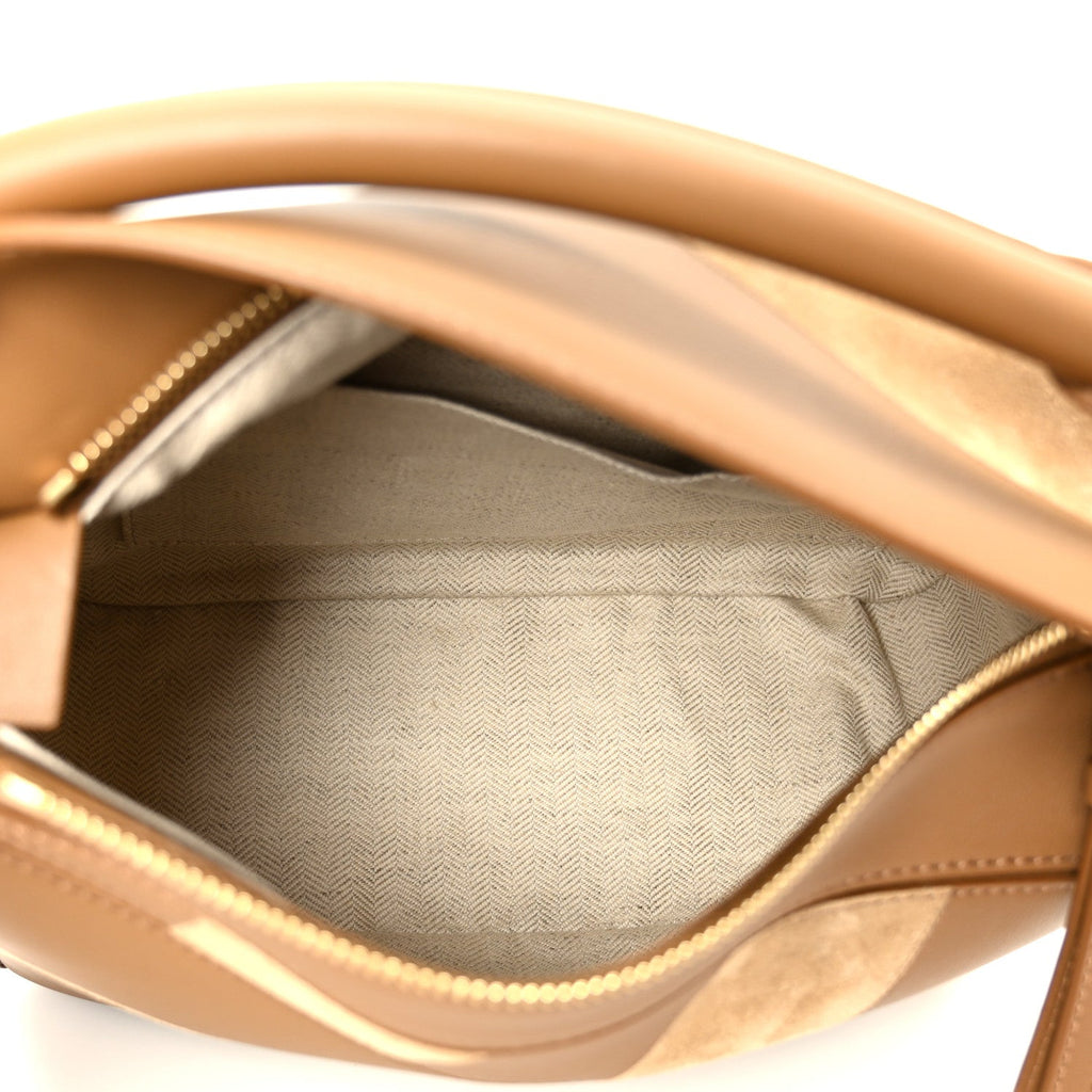 Calfskin Suede Small Puzzle Bag Oak