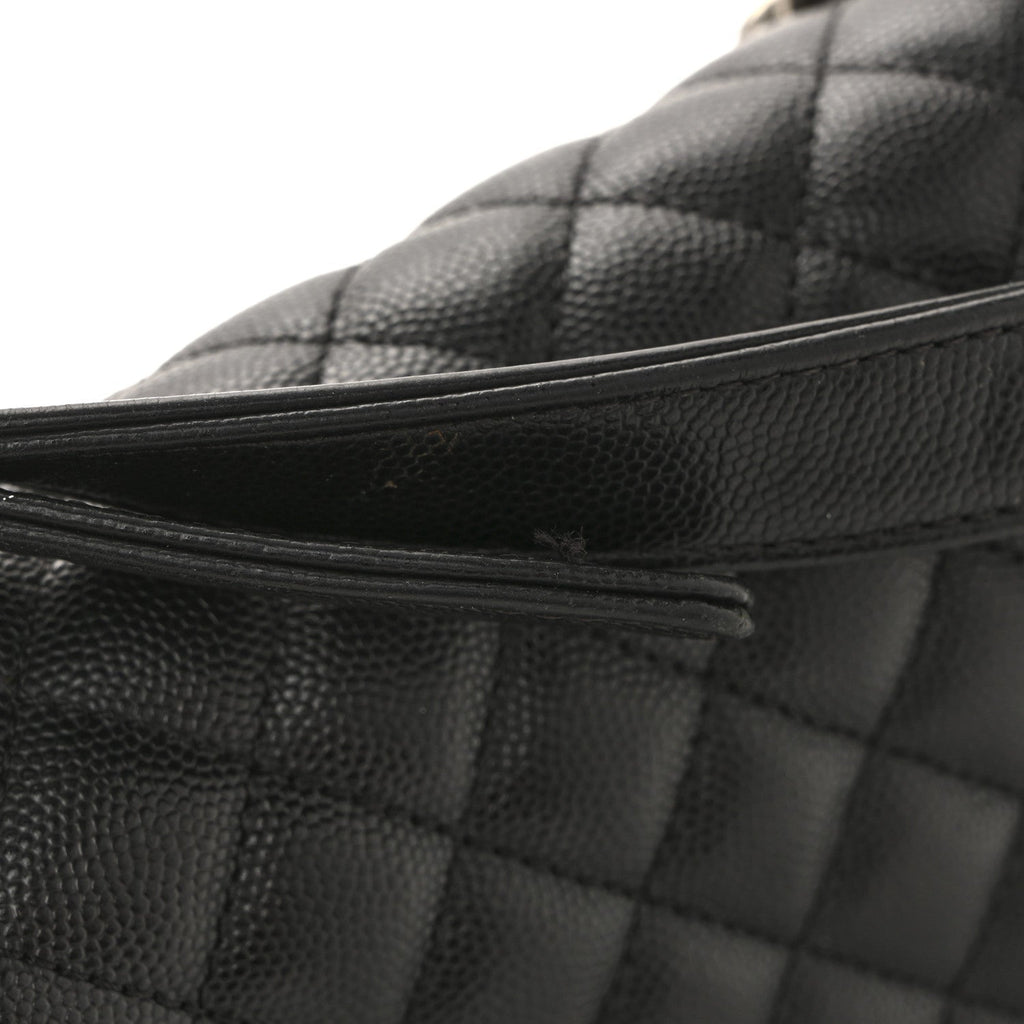 Caviar Quilted Small Boy Flap Black