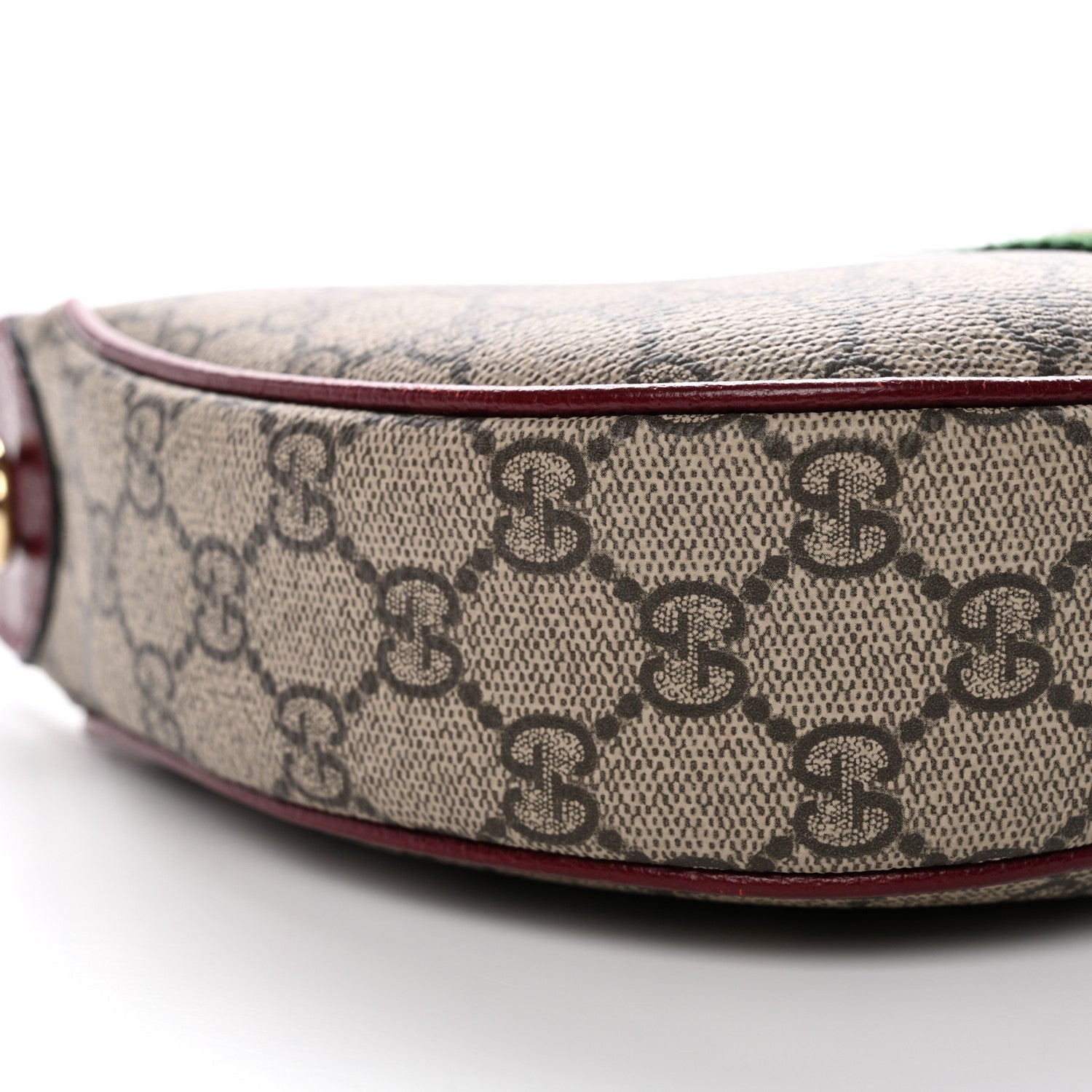 GG Supreme Monogram Textured Dollar Calfskin Small Ophidia Shoulder Bag Beige Bordeaux