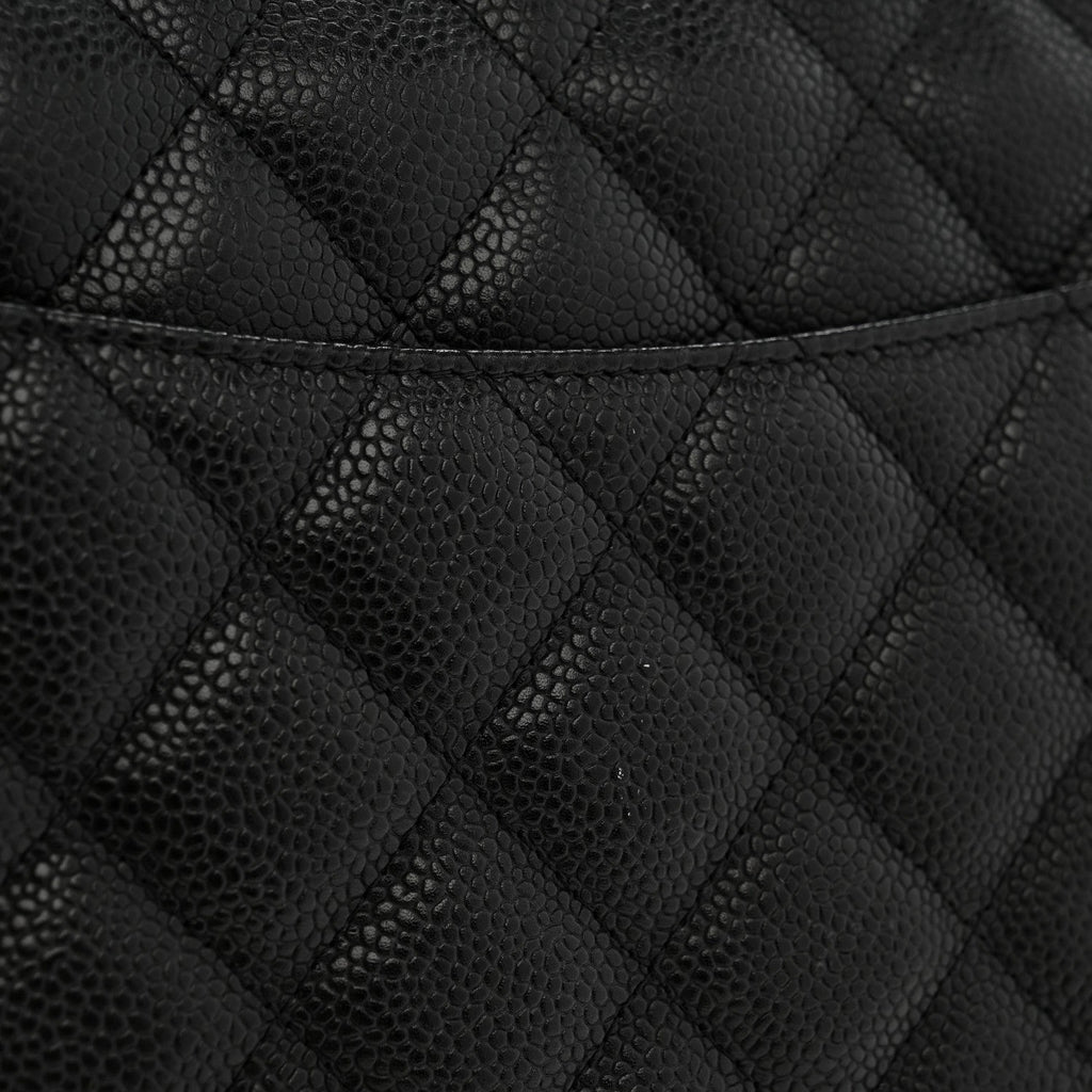 Caviar Quilted Jumbo Double Flap Black