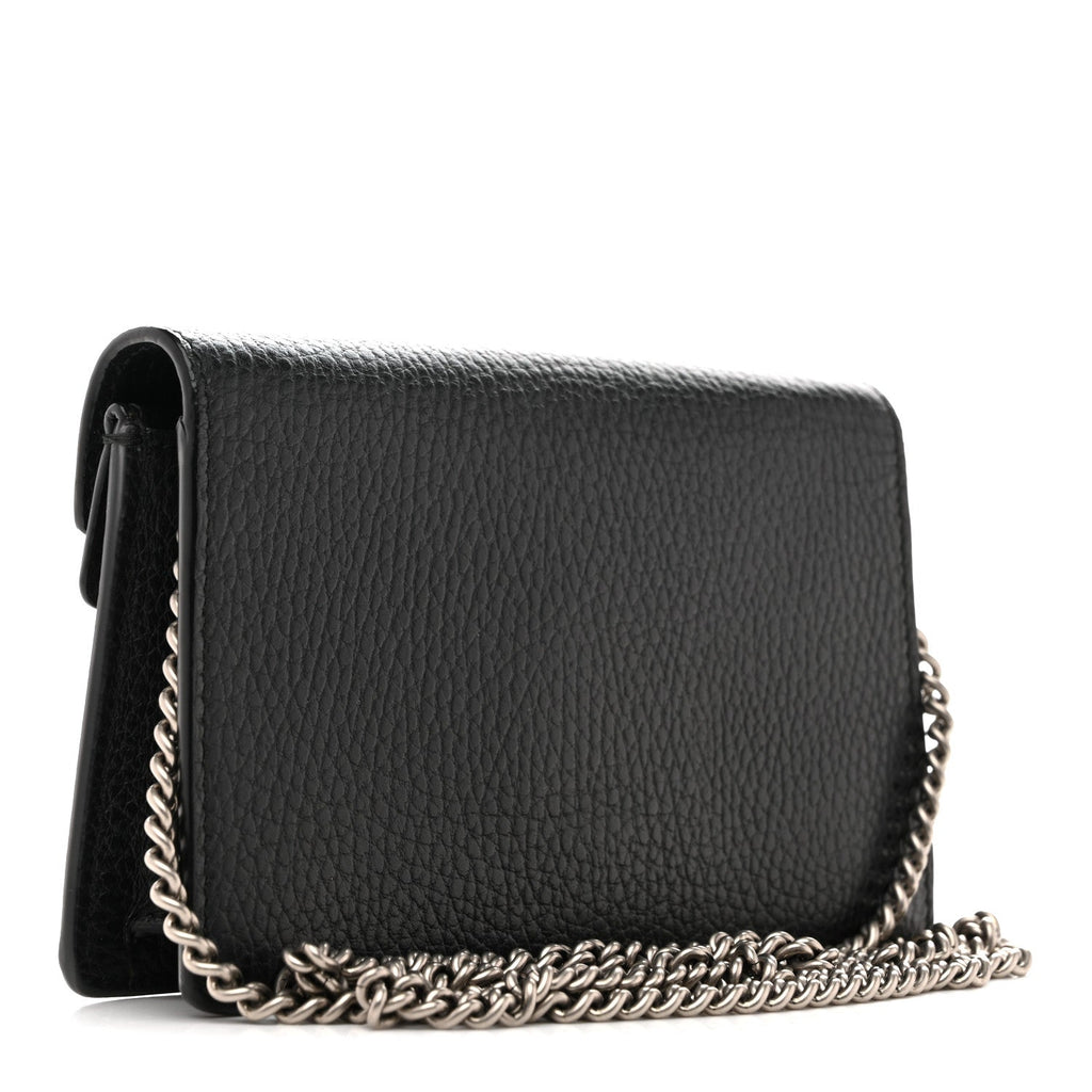 Dollar Calfskin Crystal Super Mini Dionysus Shoulder Bag Black