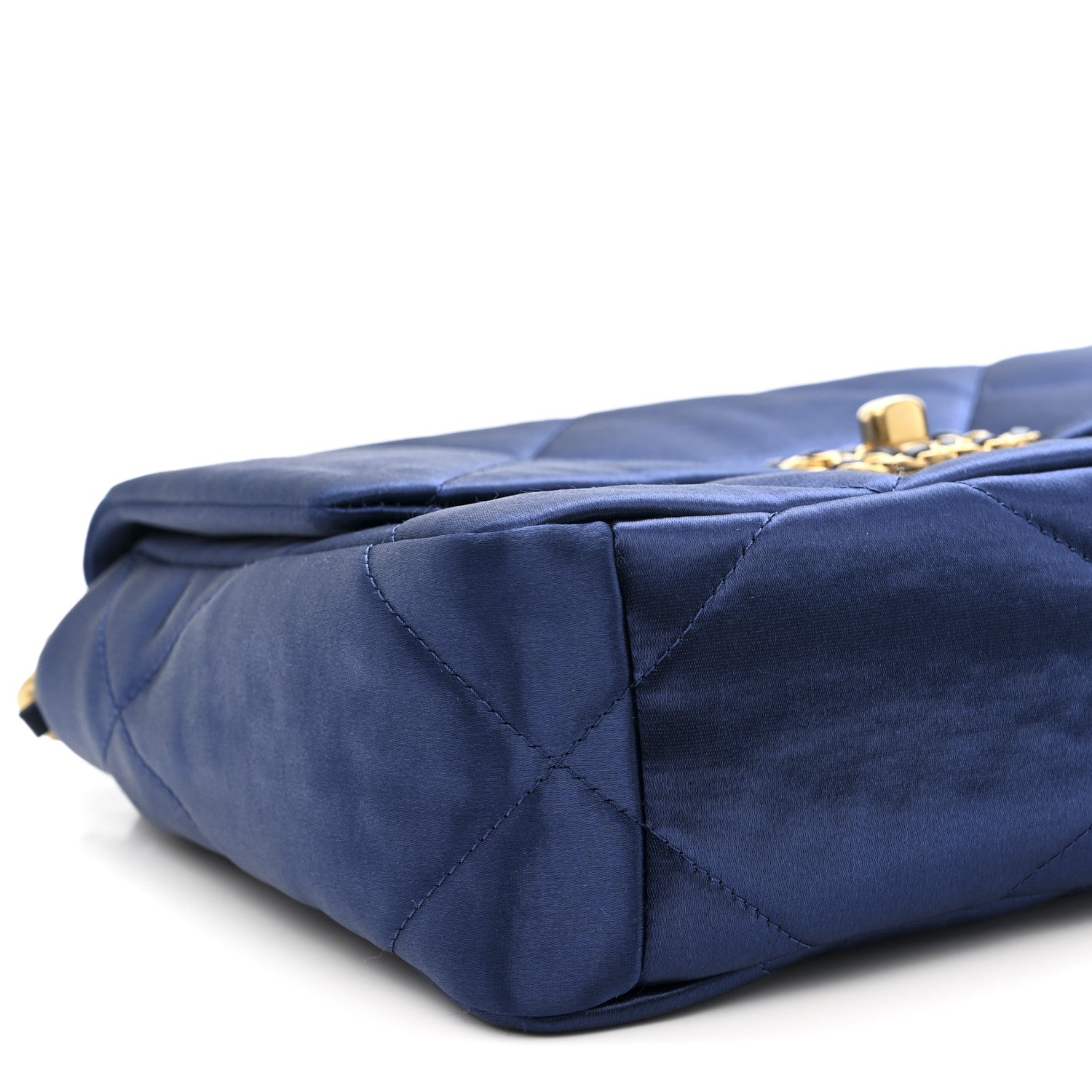 Satin Quilted Medium Chanel 19 Flap Blue