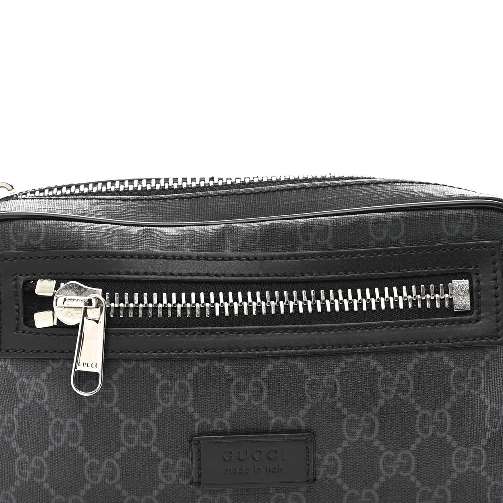 Soft GG Supreme Monogram Web Belt Bag Black Grey