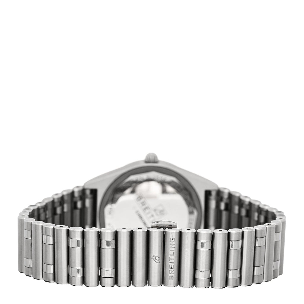 Stainless Steel Diamond Bezel 32mm Chronomat Quartz Watch Silver A77310591A1A1