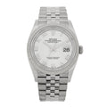 Stainless Steel 18K White Gold 36mm Oyster Perpetual Datejust Watch White Roman 126234