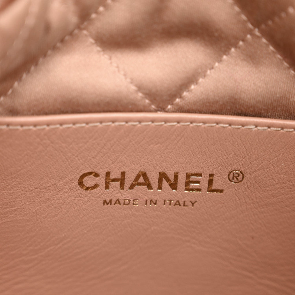 Metallic Calfskin Quilted Mini Chanel 22 Copper