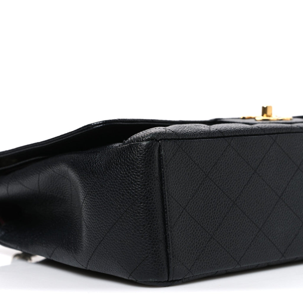 Caviar Quilted Maxi Double Flap Black