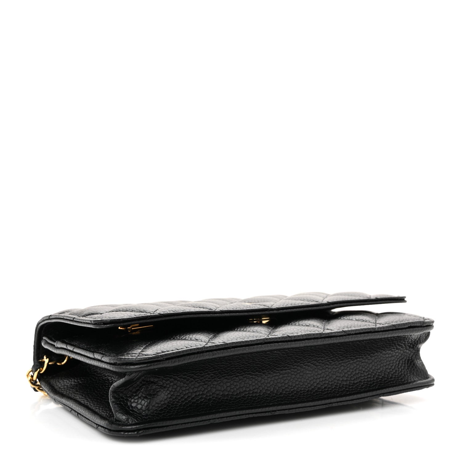 Caviar Quilted Wallet on Chain WOC Black