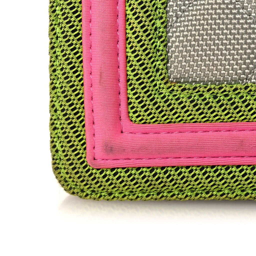 Canvas Quilted Medium Fluo Boy Flap Dark Grey Fuchsia Green