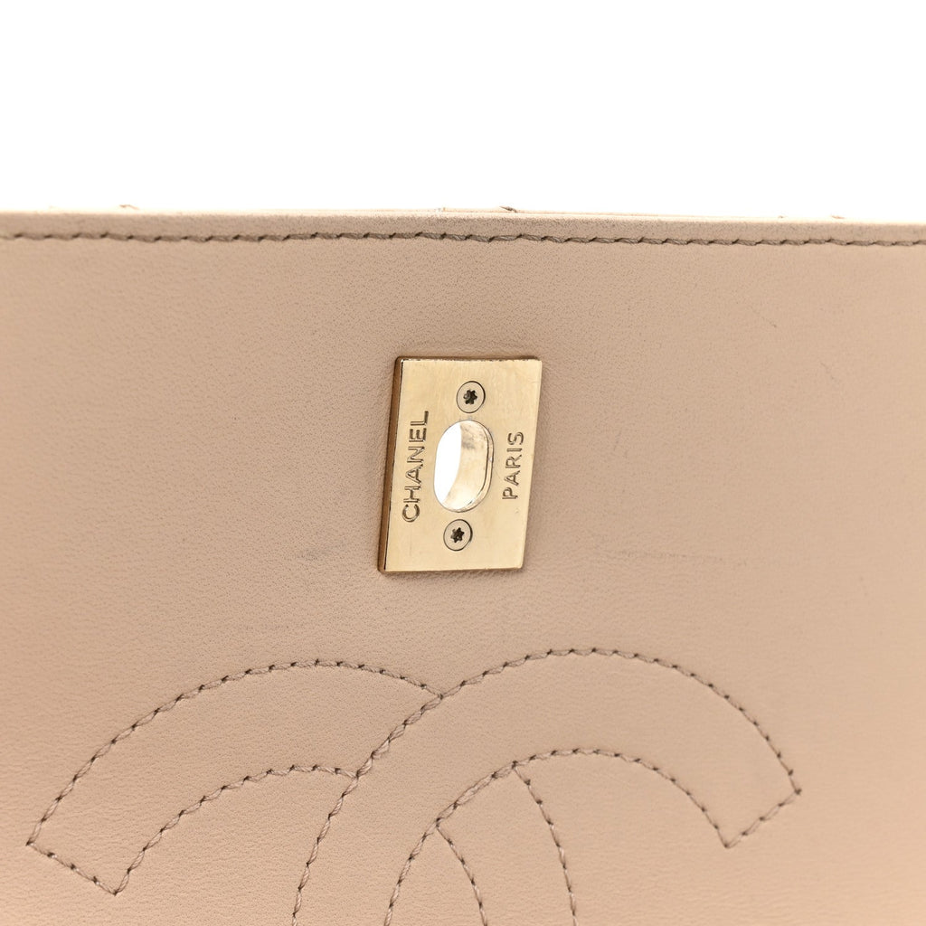 Lambskin Quilted Small Trendy CC Dual Handle Flap Bag Beige