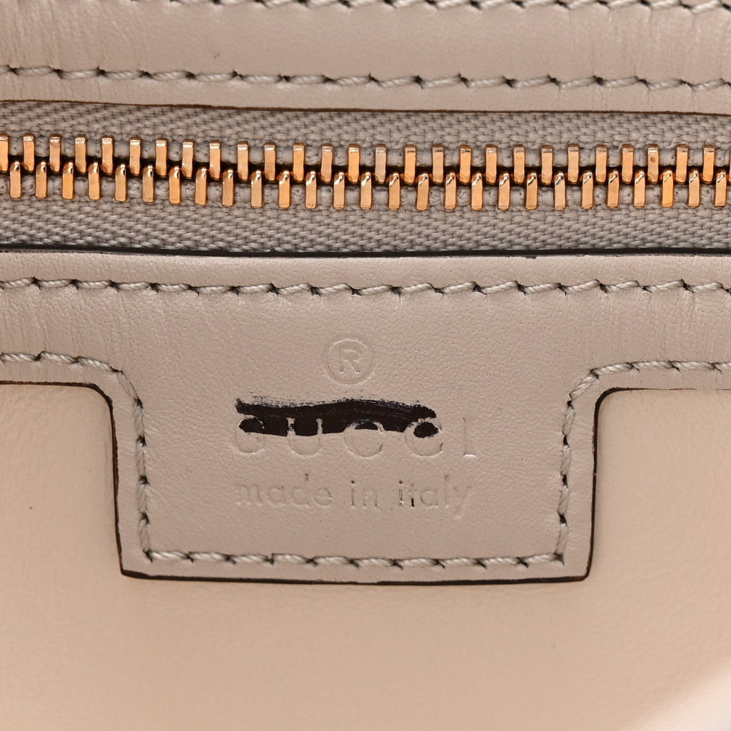 Ancora Calfskin Web Small Jackie Shoulder Bag Light Grey