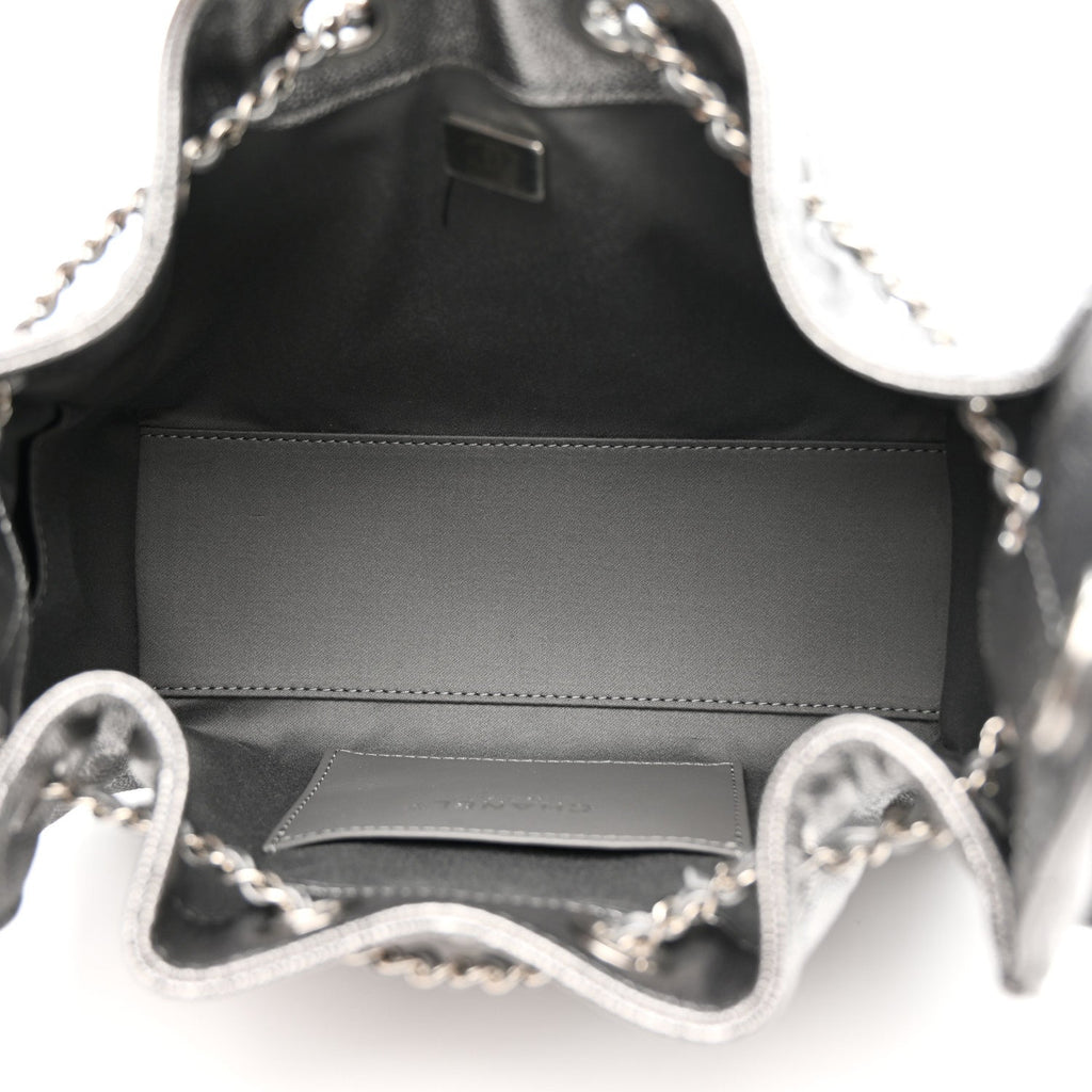 Metallic Caviar Quilted Mini Chanel 25 Handbag Anthracite