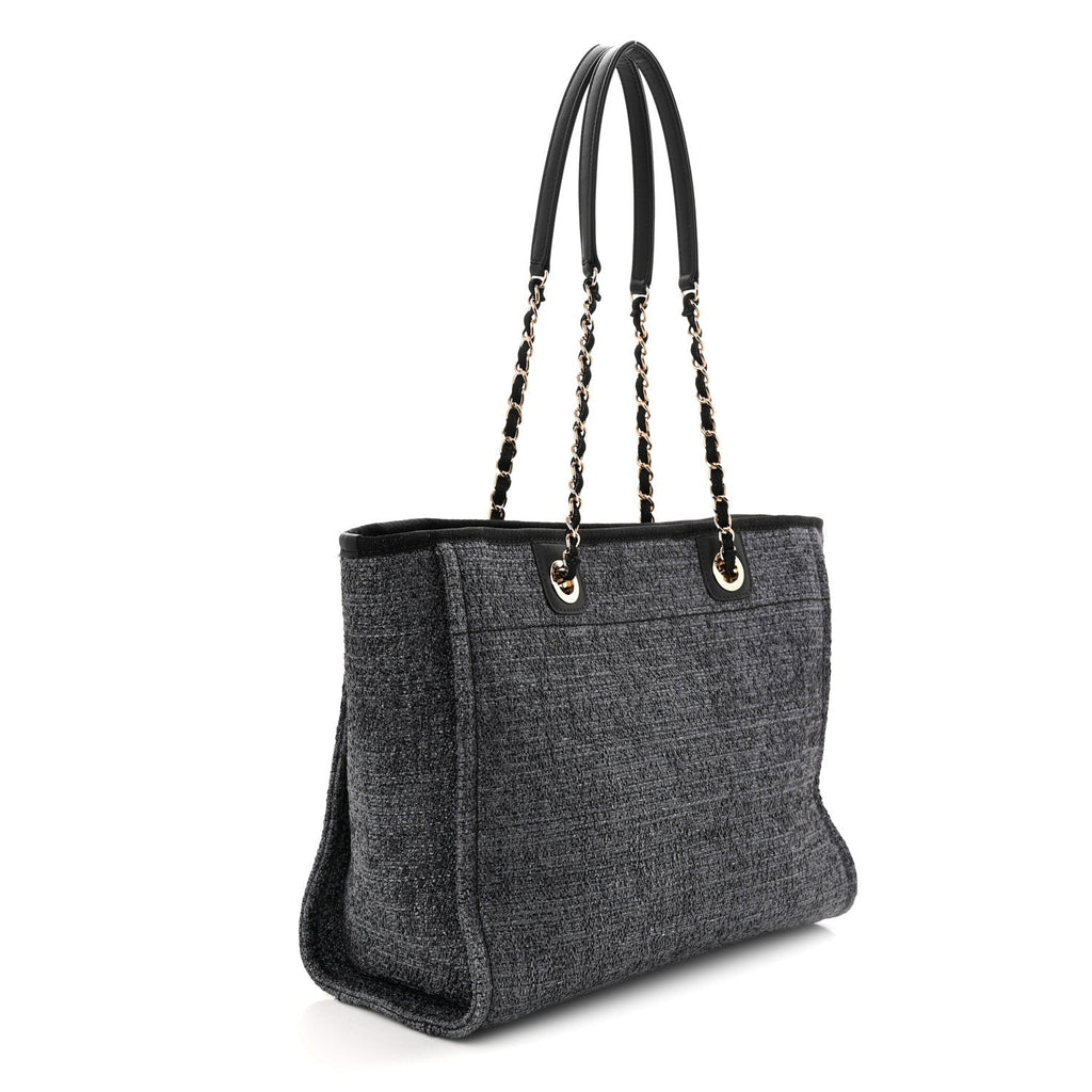 Woven Straw Raffia Small Deauville Tote Blue