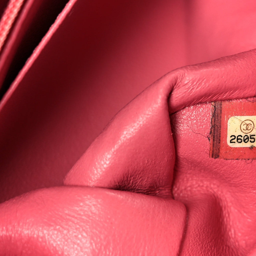 Lambskin Chevron Quilted Mini Square Flap Pink
