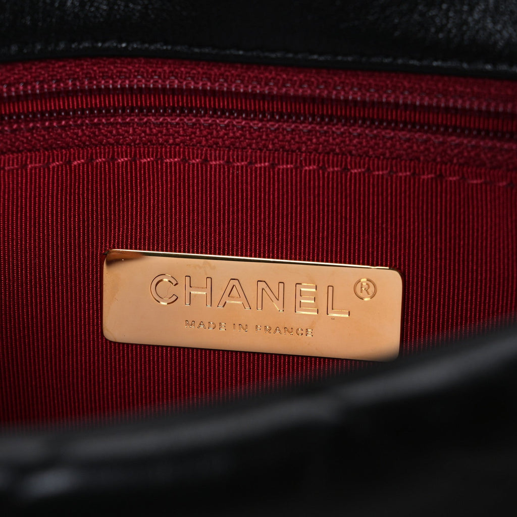 Lambskin Quilted Medium Chanel 19 Flap Black