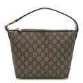 GG Supreme Monogram Textured Calfskin Web Super Mini Ophidia Shoulder Bag Beige Ebony New Acero