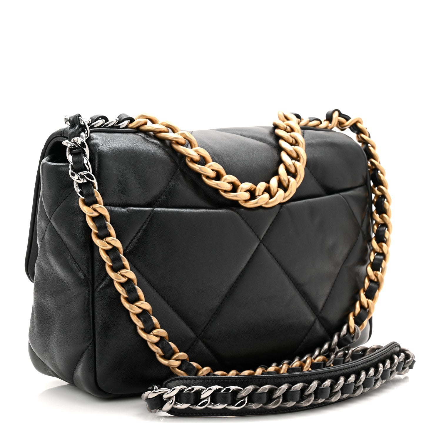 Lambskin Quilted Medium Chanel 19 Flap Black