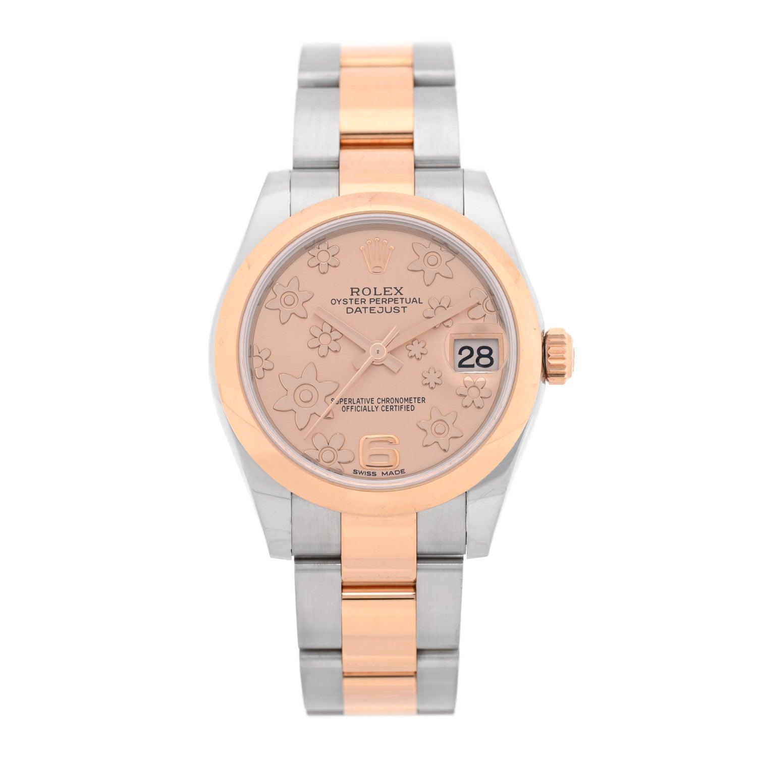 Stainless Steel 18K Everose 31mm Oyster Perpetual Datejust Watch Pink Floral 178241