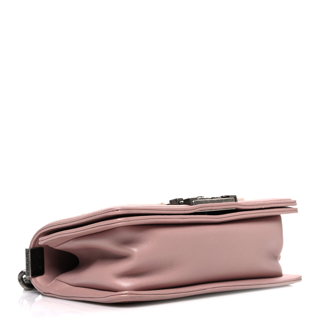 Fur Calfskin Small Boy Flap Pink
