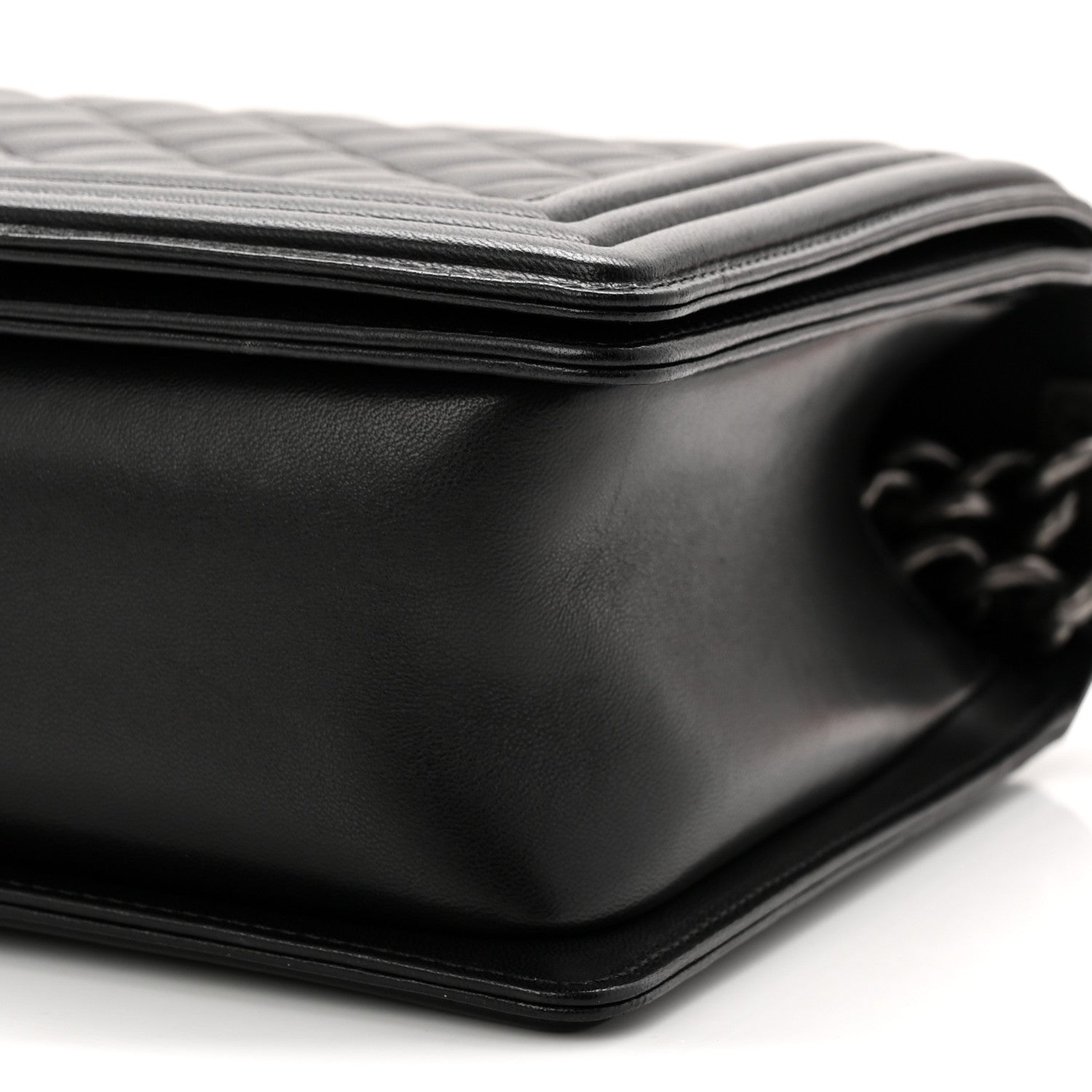 Lambskin Quilted New Medium Boy Flap Black