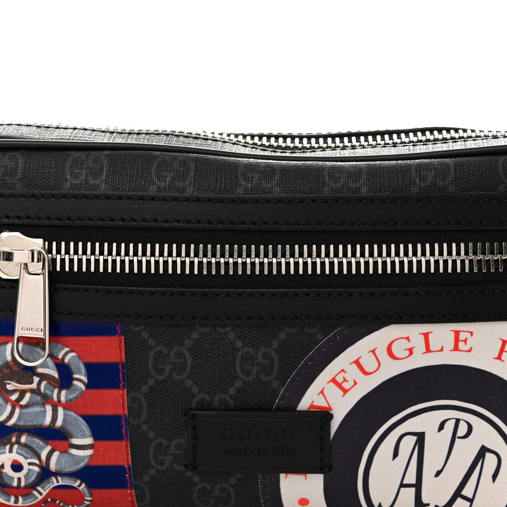 GG Supreme Monogram Night Courrier Belt Bag Black Multicolor