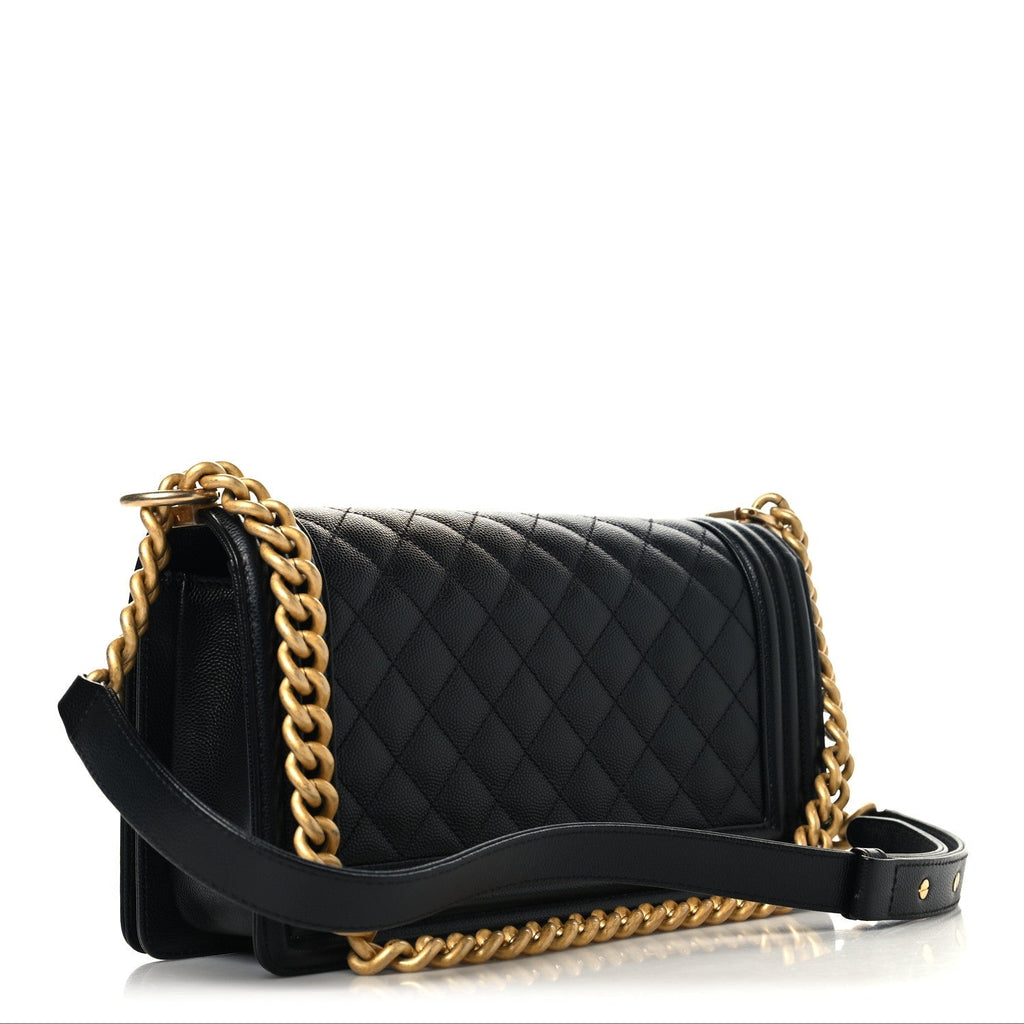 Caviar Quilted Medium Boy Flap Black