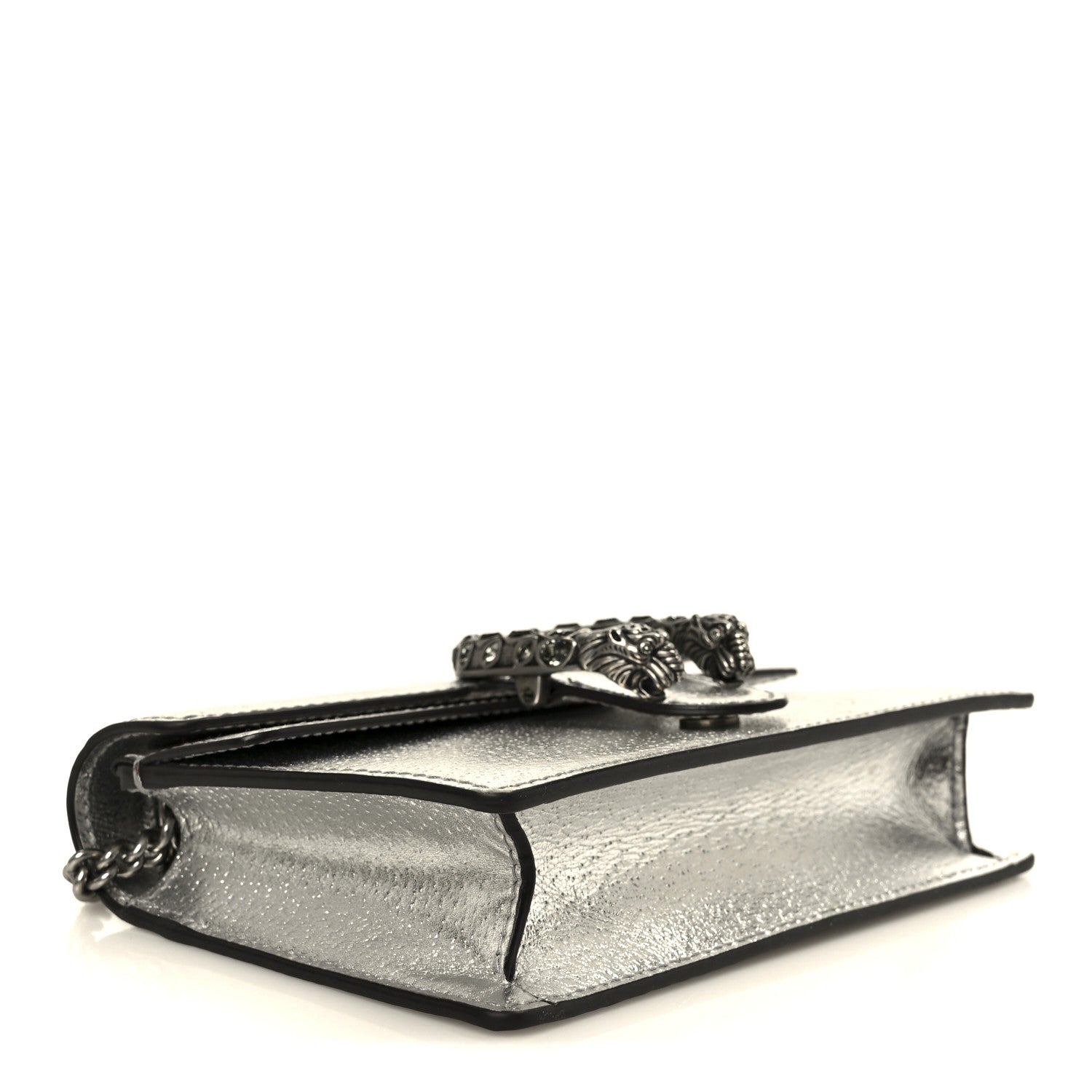 Metallic Calfskin Super Mini Dionysus Shoulder Bag Silver