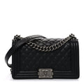 Caviar Quilted Medium Boy Flap Black