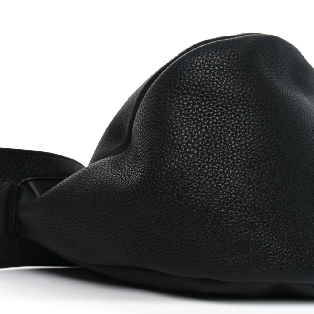 Grained Calfskin Large Slouchy Banana Bag Black