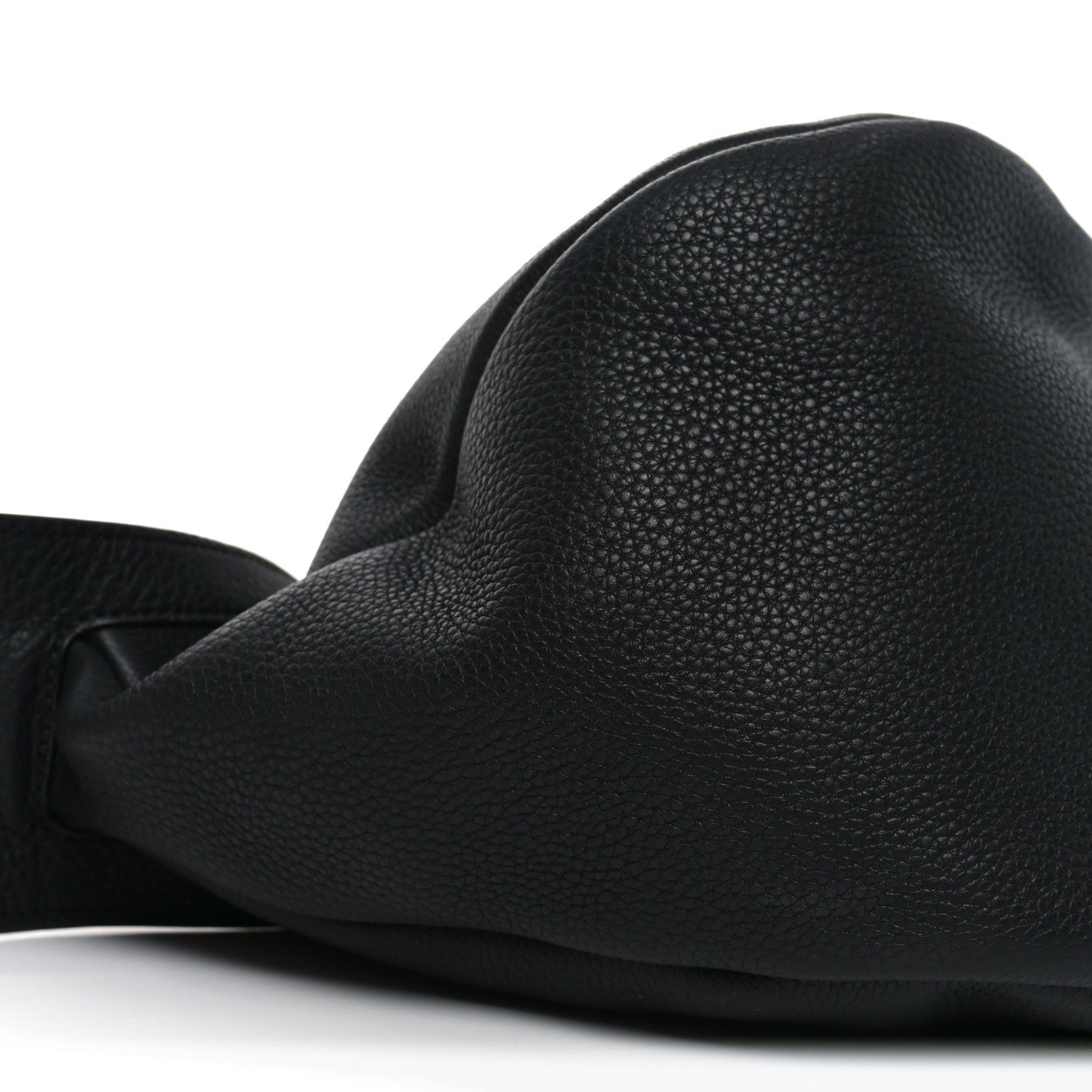 Grained Calfskin Large Slouchy Banana Bag Black