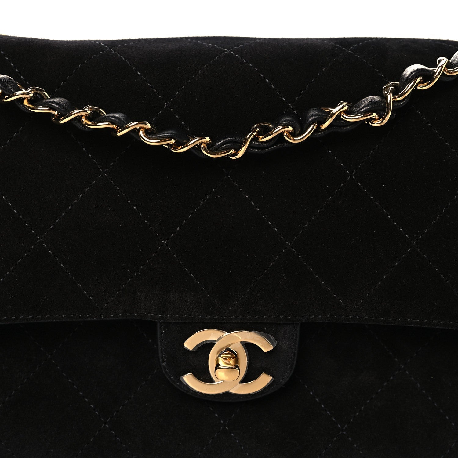 Suede Calfskin Small Souplissimo Maxi Flap Black