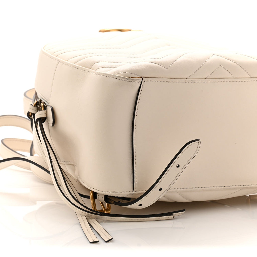 Calfskin Matelasse GG Marmont Dome Backpack White