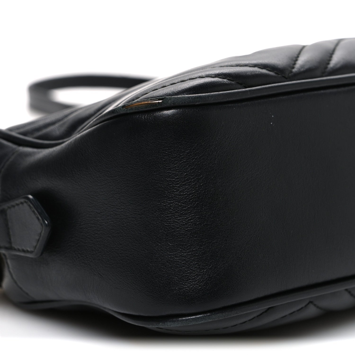 Calfskin Matelasse Small GG Marmont Chain Shoulder Bag Black