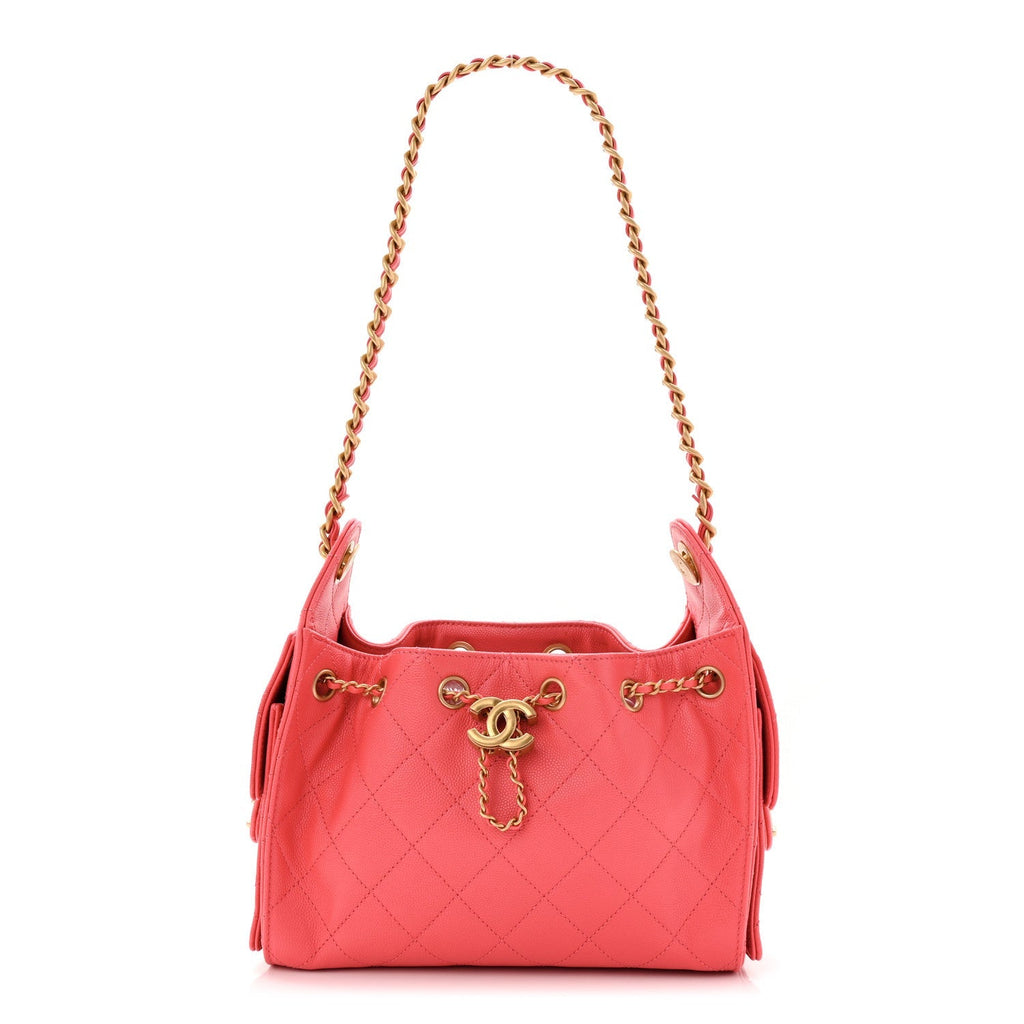 Caviar Quilted Mini Chanel 25 Handbag Coral