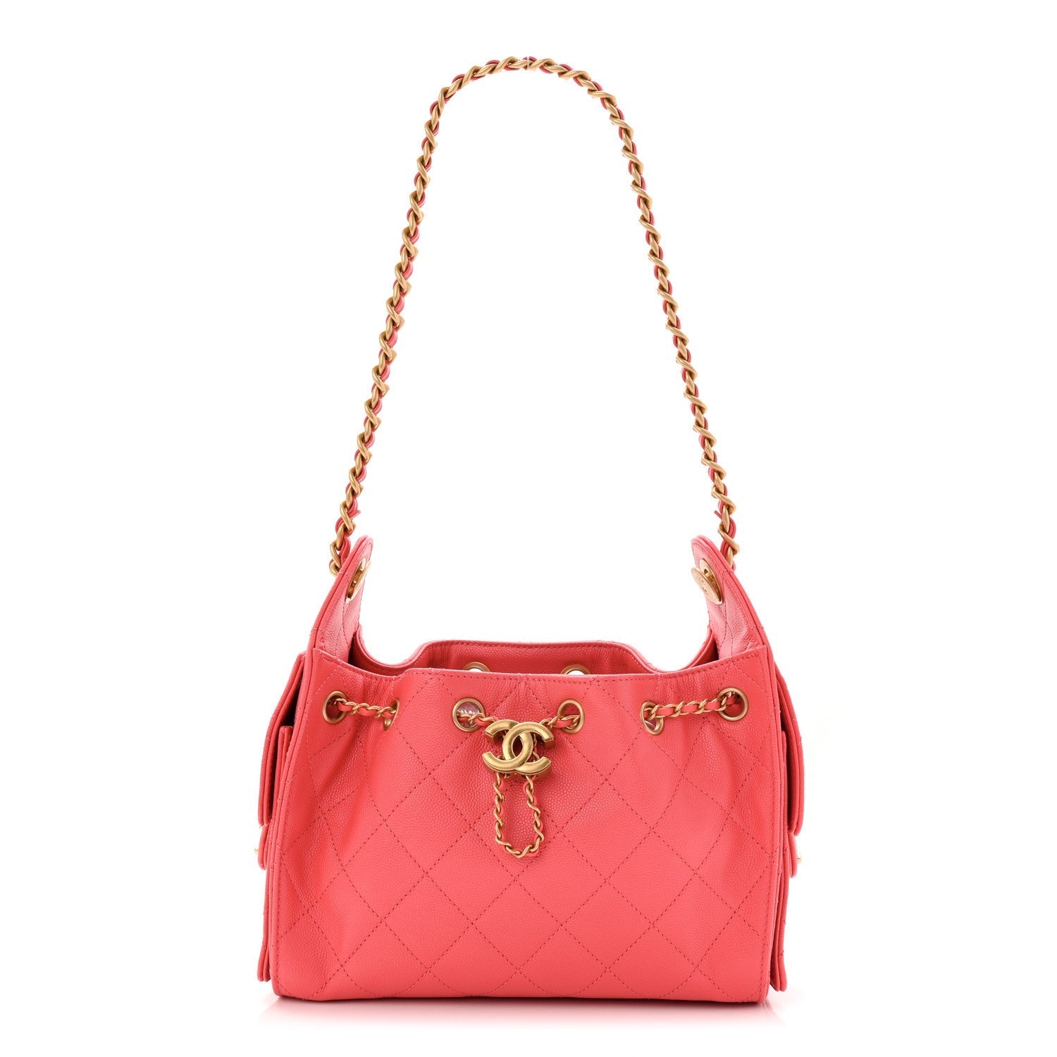 Caviar Quilted Mini Chanel 25 Handbag Coral